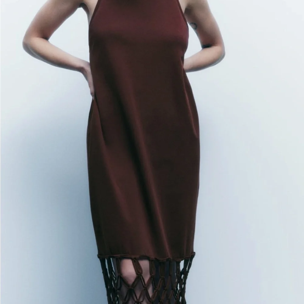 Zara COMBINATION MACRAMÉ DRESS - Picture 3 of 6